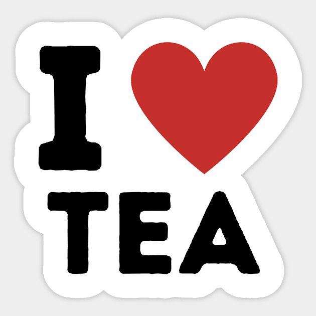 I Love Tea Simple Heart Design Sticker by Word Minimalism